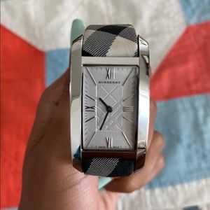 Burberry Check Engraved Ladies Watch